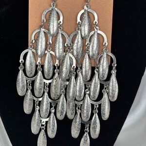 Elegant Silver Chandelier Earrings